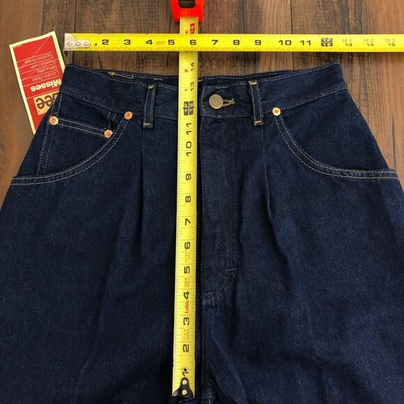 Lee VTG 80s Relaxed Tapered Ankle Pleated Jean Deadstock Size 10 Dark Blue - Picture 9 of 15